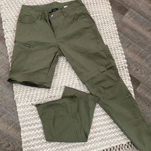 Army green convertible hiking pants/shorts